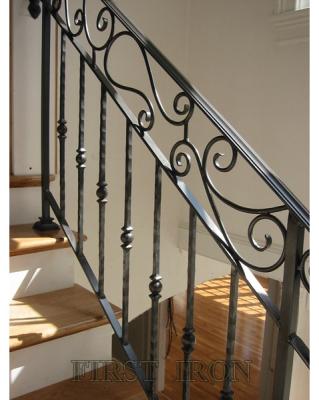 China Easily Assembled Decorative Wrought Iron Stair Railing for sale