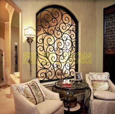 China Custom Decorative Safety Wrought Iron Security Grills Spanish Wrought Iron Window Grills for sale