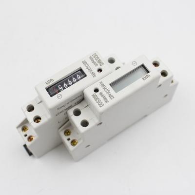 China Plastic Universal Din Rail Single Phase Electric Meter Digital Reverse for sale