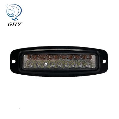 China Automotive 54W LED Flood Light Work Light White Amber Flush Light Bar Mount Fog Lamp 18Leds Driving Lamp For Car SUV Jeep Truck Offroad for sale