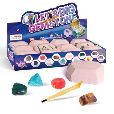 China G8607 Clay Gem Dig Kit Stem Science Toys Reveal Gemstones Excavation Tools Dig Toys for sale