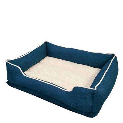 China Making Machine Sustainable PP Rectangle Washable Cotton Filling Removable Mattress Cat Dog Bed Comfortable Soft Warm for sale