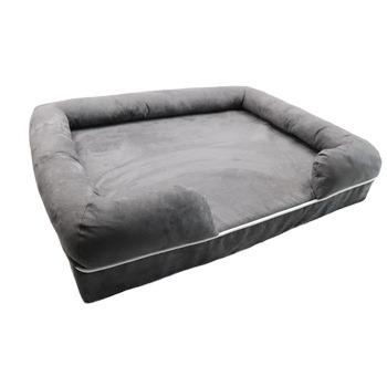 China Travel Gray Orthopedic Memory Foam Dog Bed Sofa Removable Cover Dog Sofa Luxury Large Size Dog Bed Living Room Bed for sale