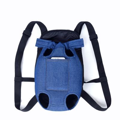 China Durable Dog Backpack Outdoor Denim Travel Dog Cat Carrier Bag For Small Purses Puppy Kedi Worrying Bags Pets Products Trasportino Cane for sale