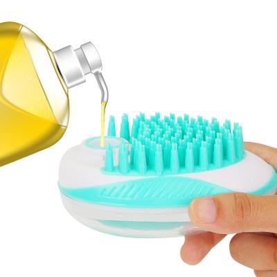 China Multifunctional Stocked ABS Finger Cleaning Press Bathing Tool Pet Bath Grooming Soft Soothing Brush for Cats and Dogs for sale