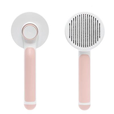 China Viable Dogs Cats Pet Gently Comfable Removes Loose Undercoat Grooming Sweep Tool For Pet Massage-Self Cleaning for sale