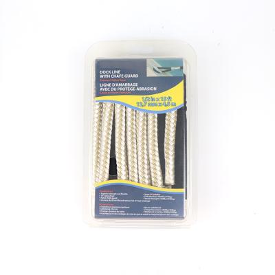 China For use around water double braid 100%Nylon 1/2in 15ft dock lines with protect sleeve - Marine Ropes for boats for sale