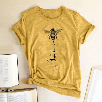 China Short T-shirts Female Camisetas Verano Mujer 2020 Polyester Cotton Sleeve Women Bee Viable Aesthetic Graphic T-shirt for sale