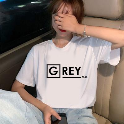 China Gray Anatomical T Shirt Viable Lady You 'About My Person Korean Female Letter Harajuku Ullzang Top Tee T-shirt for sale