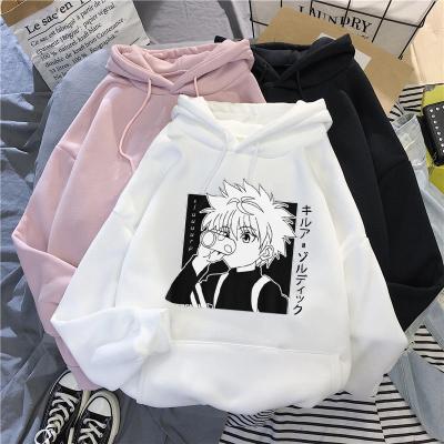 China Anti-wrinkle Kawaii Anime Hoodies Sweatshirt Killua Zoldyck Anime Manga Clothes Black Hoodies Bluzy Tops for sale