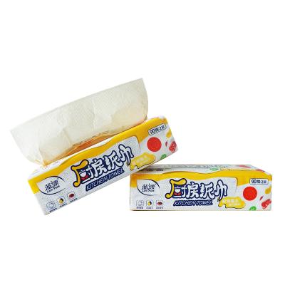 China Absorb Oil and Waterless Sample-2 ply embossed kitchen paper towel with super oil absorbency for sale