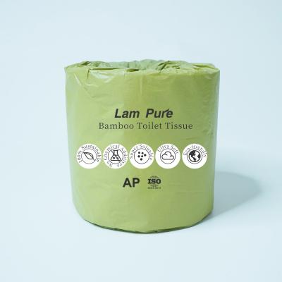 China Eco-friendly Lampure Virgin Material Bamboo Pulp 8 Rolls Pack Toilet Paper Roll Papel Higienico for sale