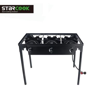 China Large Energy Saving Power 3 Burner BBQ Grill Camping Cooking Stove for sale