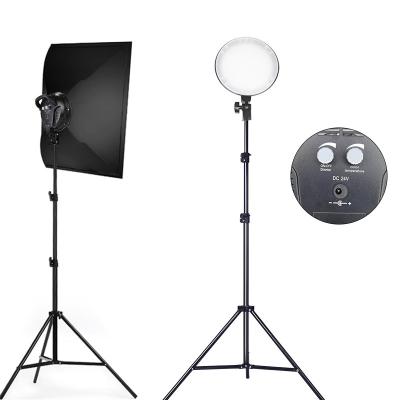 China Nylon Cloth Photo Studio Kit 50x70 Softbox E27 Continuous Lighting with 85W Dimmable LED Light 2M Stand for Photography Lighting for sale