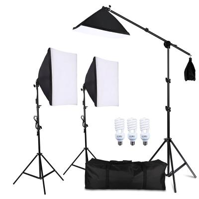 China Nylon Fabric Softbox Photography Lighting Kit Continuous Lights Photo Equipment Studio Accessories with Frame Cantilever Support System for sale