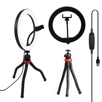 China Plastic+ ABS Makeup Ring Light 10 Inch 26cm With Mini Tripod And Stand For Video Lighting Tik Tok Ring Light Vlog for sale