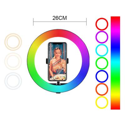 China Plastic+ ABS 10 Inch RGB Ring Light Selfie LED Circle Lamp 26cm For Live Light Tik Tok Youtube Photograhy Video Lighting for sale