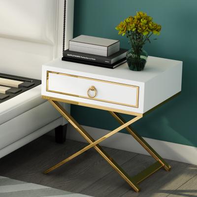 China Nordic modern piano paint hotel metal floating beds nightstand bedroom furniture for sale