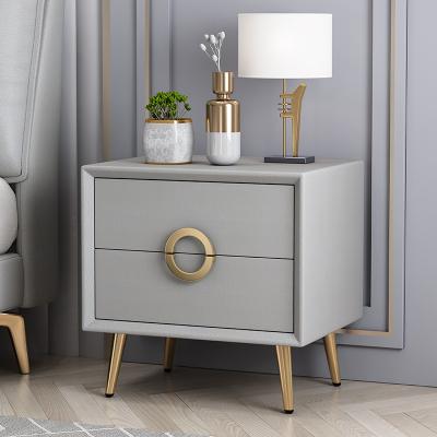 China New Design Durable Modern Floating Solid Wood Stainless Steel Bedside Table Nightstand With Drawer for sale