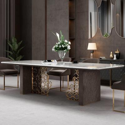 China Durable italian royal restaurant square marble top dining table with chair furniture for sale