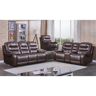 China Other Luxury Italian Leather Reclining Sectional Sofa Chair Set Home Furniture for sale