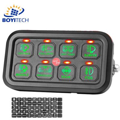 China 12V Road Marine Car Boat 8 Way LED On/Off Switch Panel BY10001-8 for sale