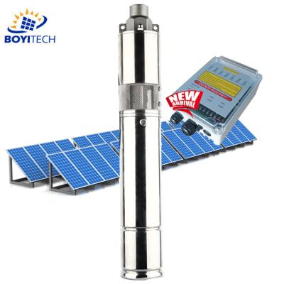 China Solar mppt controller submersible high pressure water pump with panel for abyssinian well for sale