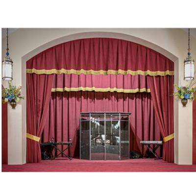 China 100% Flame Retardant Ready Made Blackout Polyester Velvet School Churches Home Theater Stage Curtain for sale