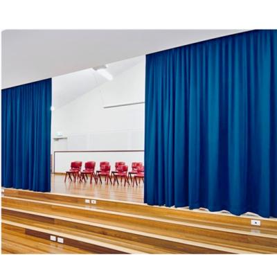 China Blackout Custom Motorized Fire Resistant Fabric Drapes Electric Stage Velvet Soundproof Theater Curtain for sale