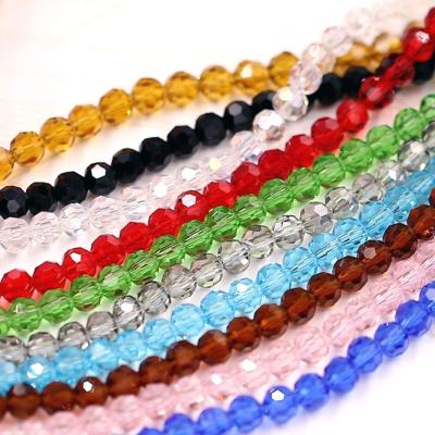 China Fashionable DIY Jewelry Making 6mm Smooth Faceted Glass Crystal Strand Beads for sale