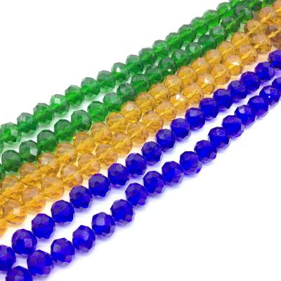 China High Grade Diy Necklace Coated Glass Crystal Beads Strand Faceted Rondell Shape For DIY Jewelry Making for sale