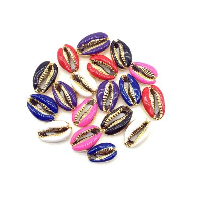 China Hot Sale Diy Jewelry Accessories DIY Natural Shell Beads Loose Slices Enamel Sea Colors in Gold Coating for Jewelry Dropshipping for sale