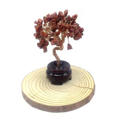 China New Natural Stone Bead Chip Tree Decoration Bonsai Gifts from Europe 2020 for Home Office Wire Agate Brass Base Feng Shui Crafts for sale