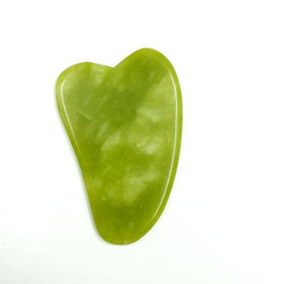 China Whitening Massage Jade 45mm X 70mm Guasha Board For Real Face Real Jade Stone 100% Natural Green Jade Jasper Color Really for sale