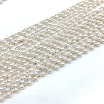 China Jewelry Making Hand Made Wire Rosary Beads Metal Plastic Bead Beads Chain for sale