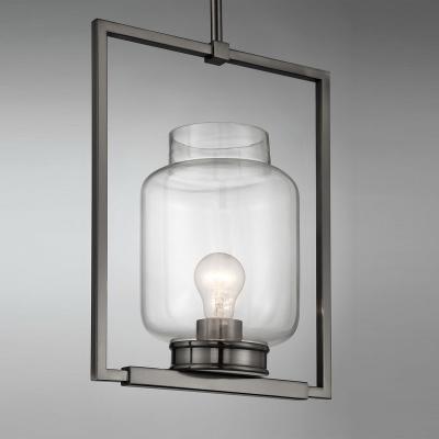 China Modern 2022 Single Light Square Metal Pendant Frame From Ceiling With Plated Glass Shade for sale