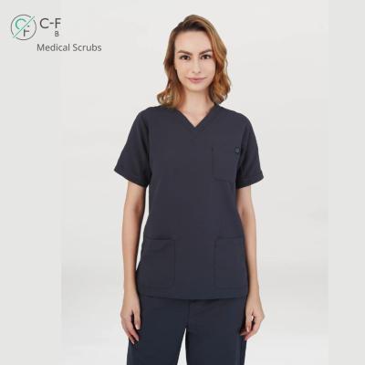 China Odor reduction | Highly Protective Nurses Uniforms Navy Blue Medical Care Hypoallergenic Scrubs Uniform Doctor Uniforme Medico for sale