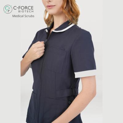 China Odor reduction | Hypoallergenic MEDICAL SCRUB WOMEN ZIPS Anti-Bacteria Water Repellent BioNTex SRUBS MEDICAL SCRUB NURSE UNIFORM for sale