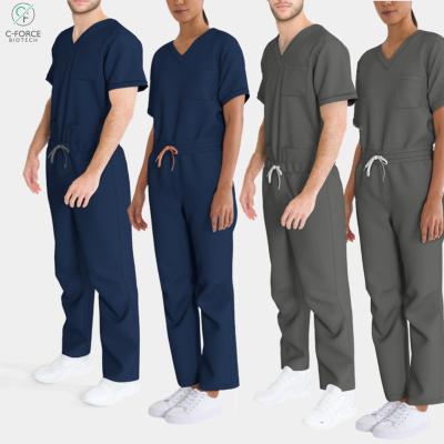 China Odor reduction | Hypoallergenic Medical Hospital Uniforms Scrubs Short Sleeve Upper Easy Motion Scrubs Suit Scrubs Uniforms Sets For Men And Women for sale