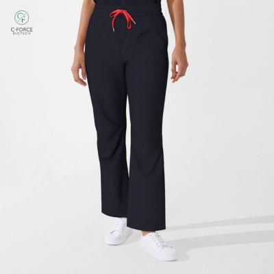 China Odor reduction | Black Antibacterial Hypoallergenic Female Nurse Drawstring High Stretch Pants Hospital Medical Uniform for sale