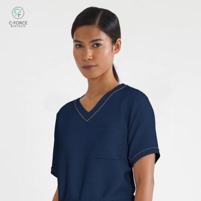 China Odor reduction | New Navy BioNTex Hypoallergenic Hospital Uniforms Nurse Scrubs Uniform V-Neck SCRUB Women's Scrub-Shorts for sale