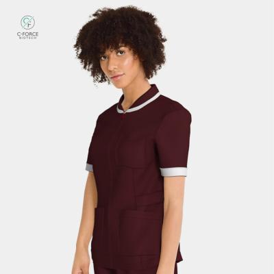 China Odor reduction | Fashion Burgundy Hypoallergenic Hospital Uniform Balance Tops Medical Scrub Suits Scrub Suits for sale