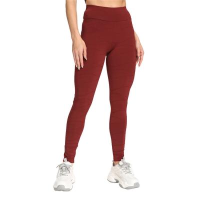 China Best Selling Women's Morning Gym Breathable Outdoor Running Pants Professional Wavy Jacquard Yoga Pants for sale