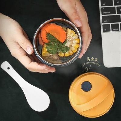 China 2022 Viable Creative High Quality Double-Layer Heat Preservation Food Box Stainless Steel Bowl Soup Can for sale