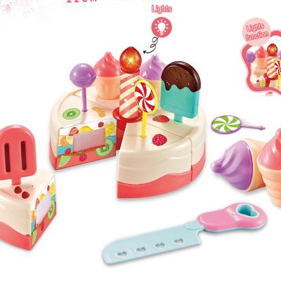 China Factory Direct Selling Plastic Cake Toys Great Kitchen Toys For Girls Kids Set Pretend DIY Cutting Cake Play Set Kids Gift for sale