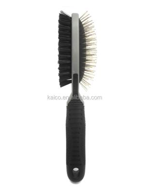 China Kaico Stocked Dog Brush Double Sided Brushes Stainless Steel Pin PP Stiffen Pet Cleaning Brush for sale