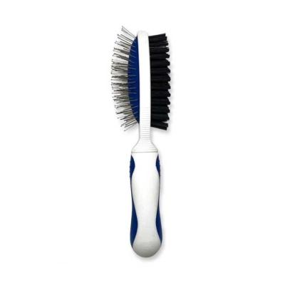 China Stocked Cheap Pet Brush Stainless Steel Self-cleaning Tools Pet Cat Comb Cat And Dog Comb for sale