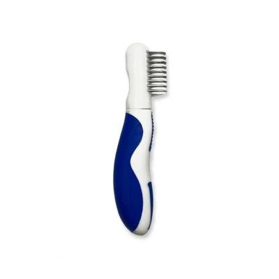 China Blue And White Plastic Stocked Cat And Dog Brush Pet Grooming Brush Comb Pet Brush for sale