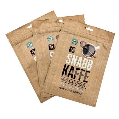 China 100g k Printed Coffee Bag With Hang Hole for sale