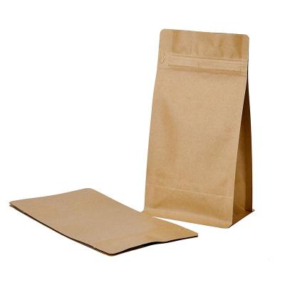 China Box Style k Natural Brown Kraft Paper Pouches for sale